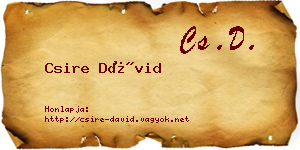Csire Dávid névjegykártya